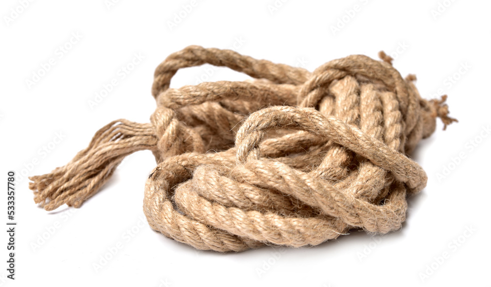 Strong rope isolated on a white background