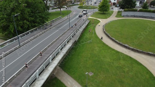 Drone shot from the runner's duathlon Kortrijk Belgium 2022