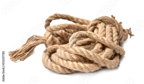 Strong rope isolated on a white background