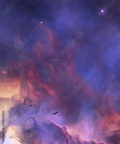 A colorful nebula in outer space