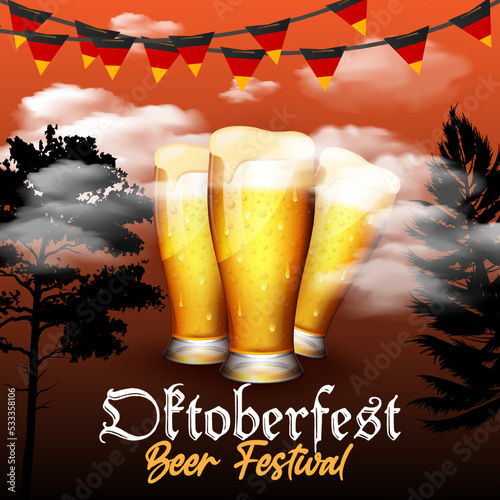 Octobrfest Background white copy space area, Suitable to use on octoberfest Event.