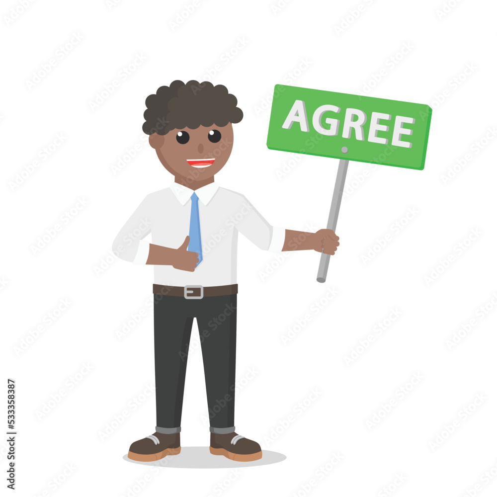 businessman african agree response design character on white background