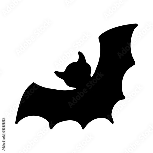 Doodle bat. Decorative element for Halloween design. Hand-drawn vector illustration