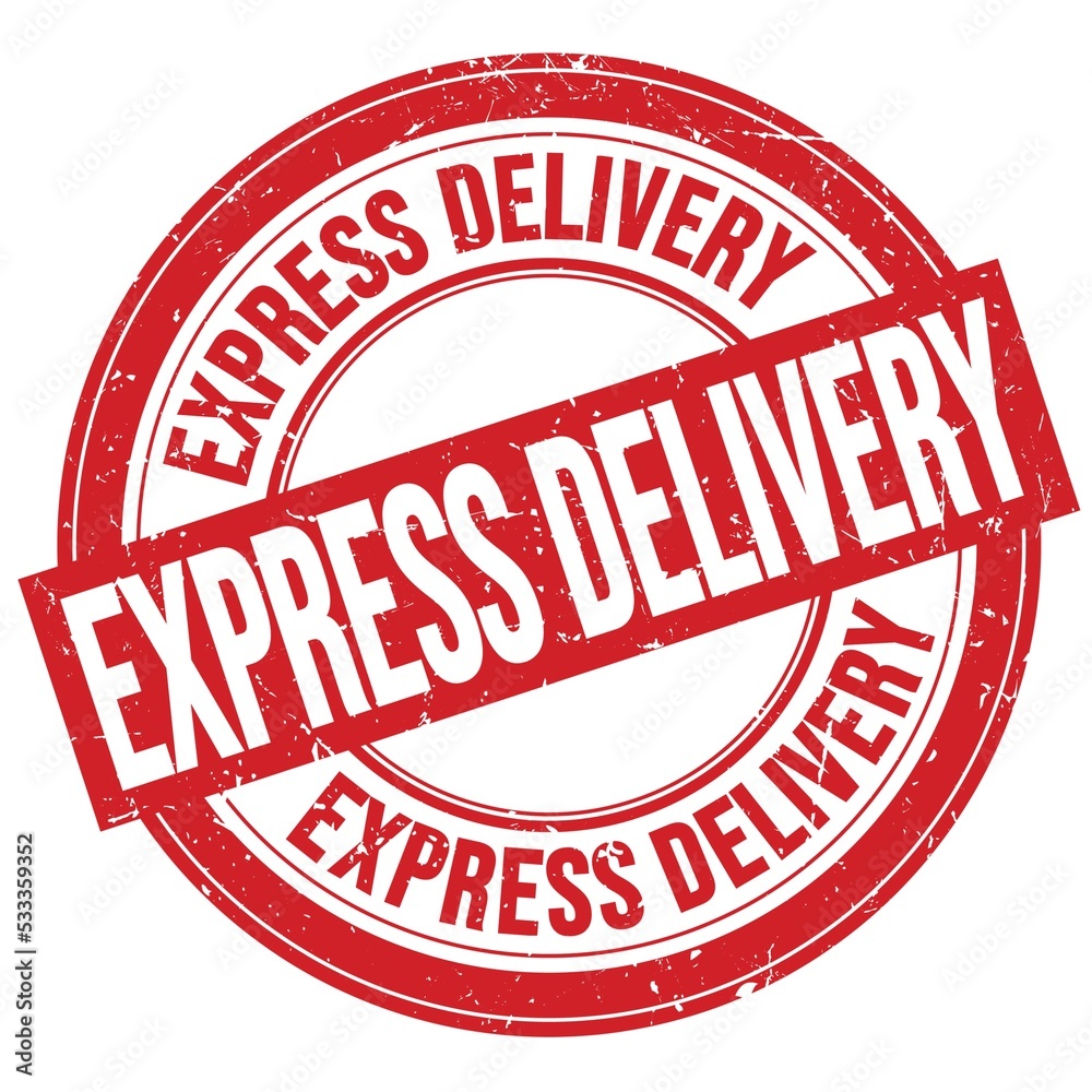 EXPRESS DELIVERY text written on red round stamp sign EXPRESS DELIVERY text written on red round stamp sign