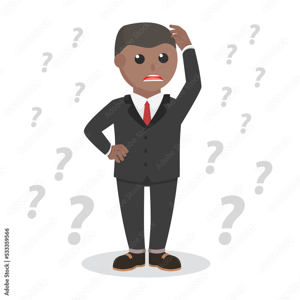 businessman african confused design character on white background businessman african confused design character on white background