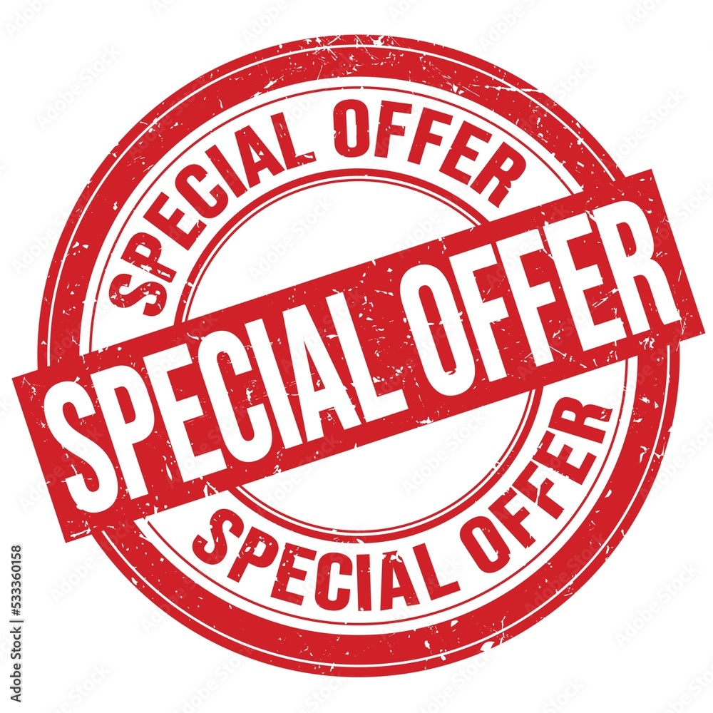 SPECIAL OFFER text written on red round stamp sign SPECIAL OFFER text written on red round stamp sign