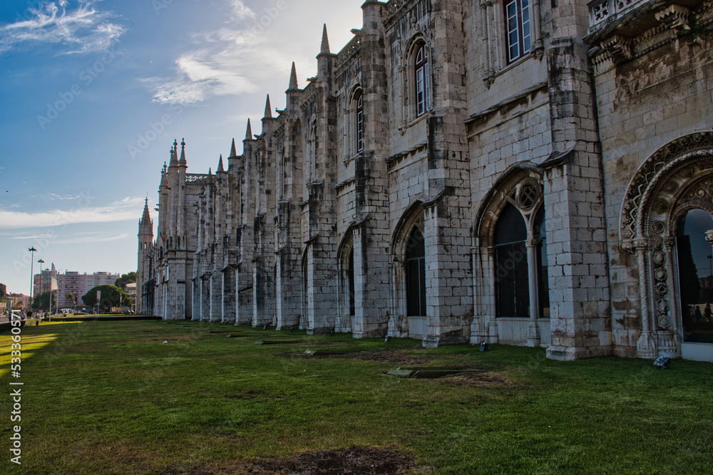 Fototapeta premium The Jerónimos Monastery of Belém is a former monastery and UNESCO World Heritage Site located in Belém, Lisbon