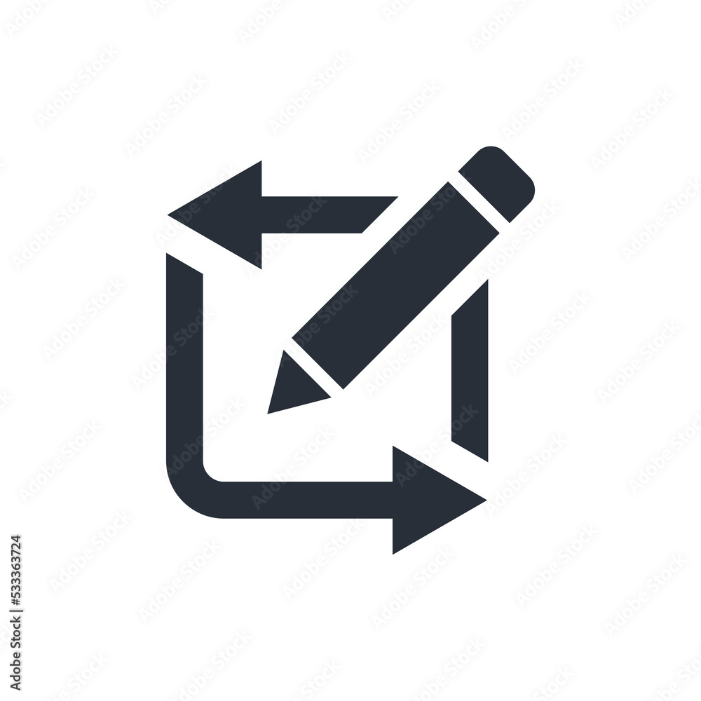 Square button. Edit , Pencil , sign up . Symbol for website computer and mobile.  Vector linear icon isolated on white background.