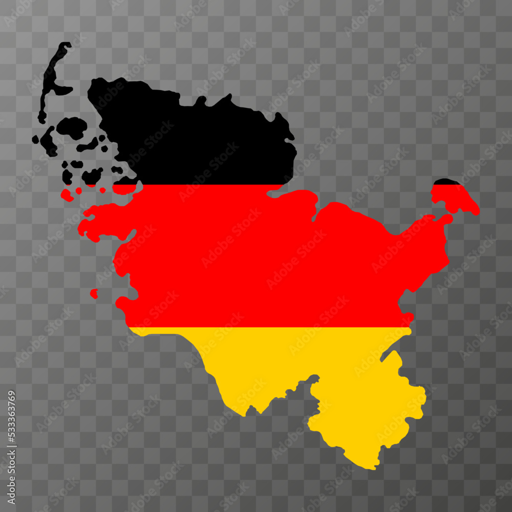 Fototapeta premium Schleswig Holstein map. Vector illustration.