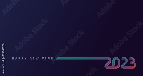 2023 Happy New Year creative colored lines design. 20 23 isolated vector graphic design template. Creative Christmas background