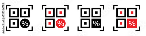 QR Code icon.Barcode icon. Digital Scanning icon, vector illustration