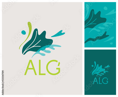 Dessin algue pour identité visuelle, image de marque pour producteur, transformateur, cuisinier, entreprise. Logotype pour packaging, panneau, enseigne, carte de visite