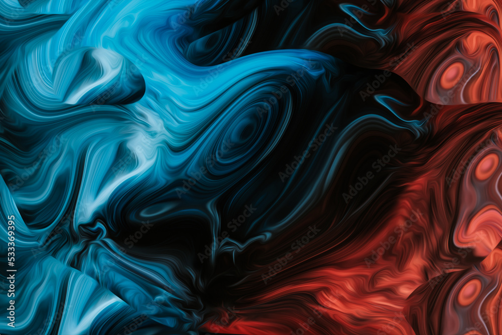 Obraz premium colorful, marble texture painting .rainbow psychedelic swirl trippy artwork abstract acrylic background
