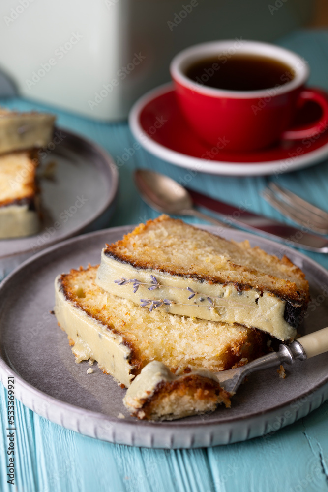 lemon cake with chocolate icing