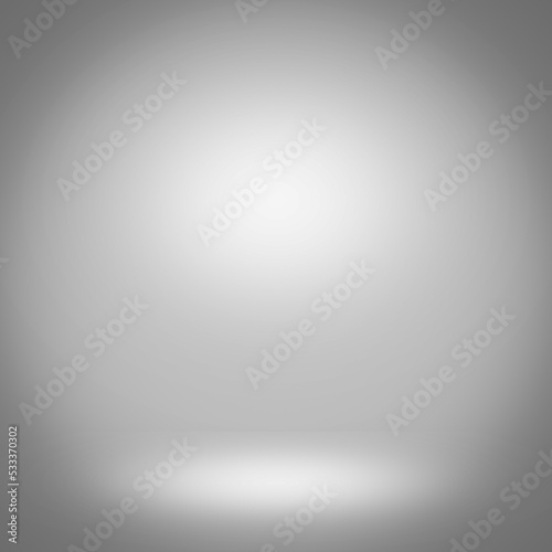 Gradient white light in a black and white room  It is an empty space for product advertisements.  Design backgrounds and wallpapers