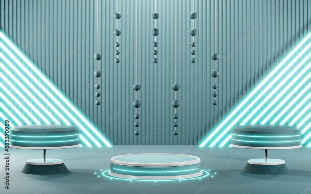 3D render of Podium background in blue tones for displaying cream products. cosmetics 3D render of Podium background in blue tones for displaying cream products. cosmetics