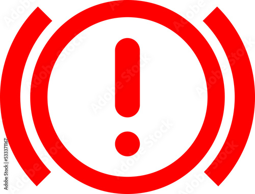 Red brake sign with transparent background