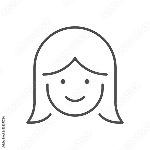 Woman or girl line outline icon