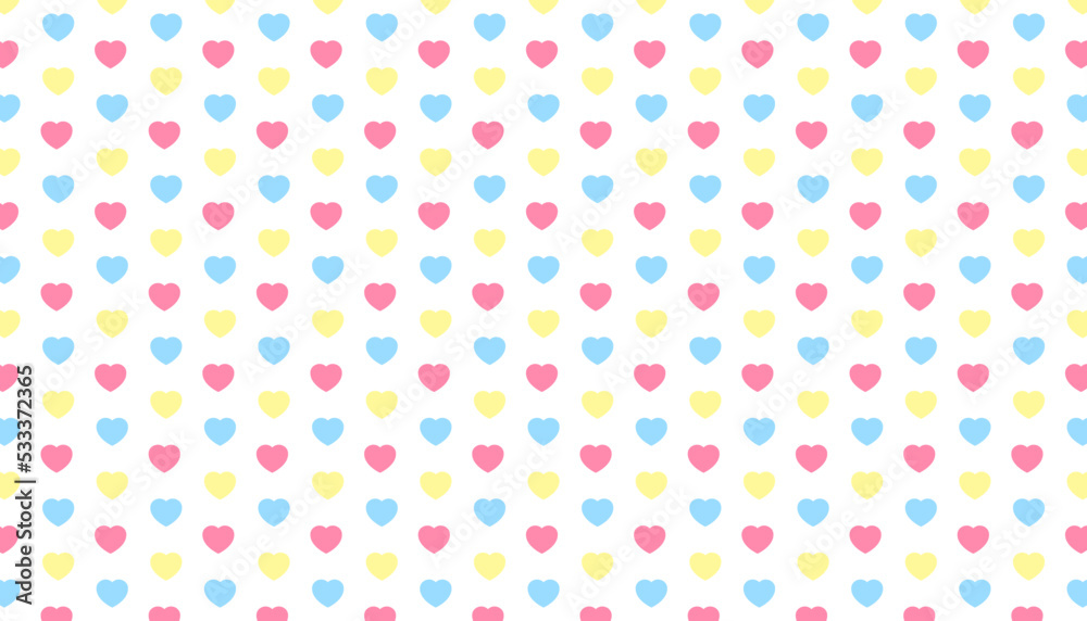 Pastel heart background. Origami concept. Seamless pattern. Vector illustration.