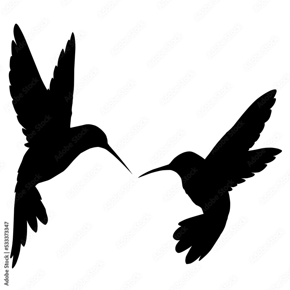 Ταπετσαρία humming bird silhouette eps format vector illustration on a white background eps