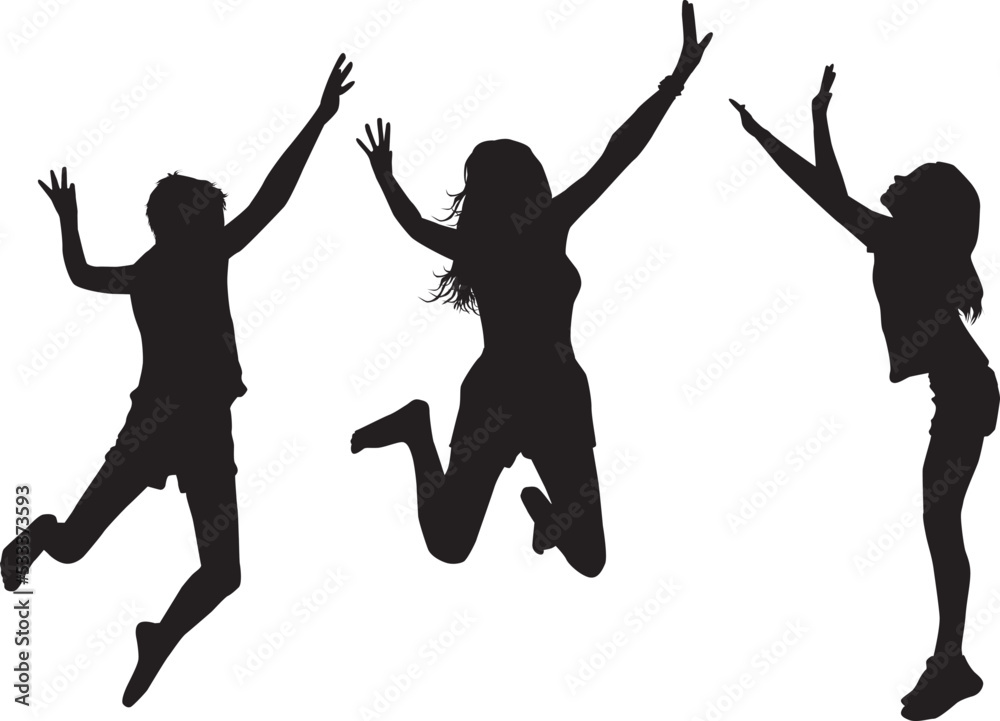 People jump vector silhouette. People jump vector silhouette.