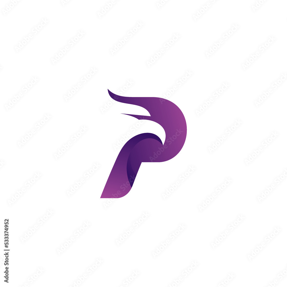 P Eagle Logo With Purple Color Combination