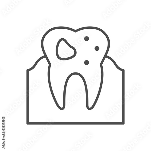 Dental plaque line outline icon
