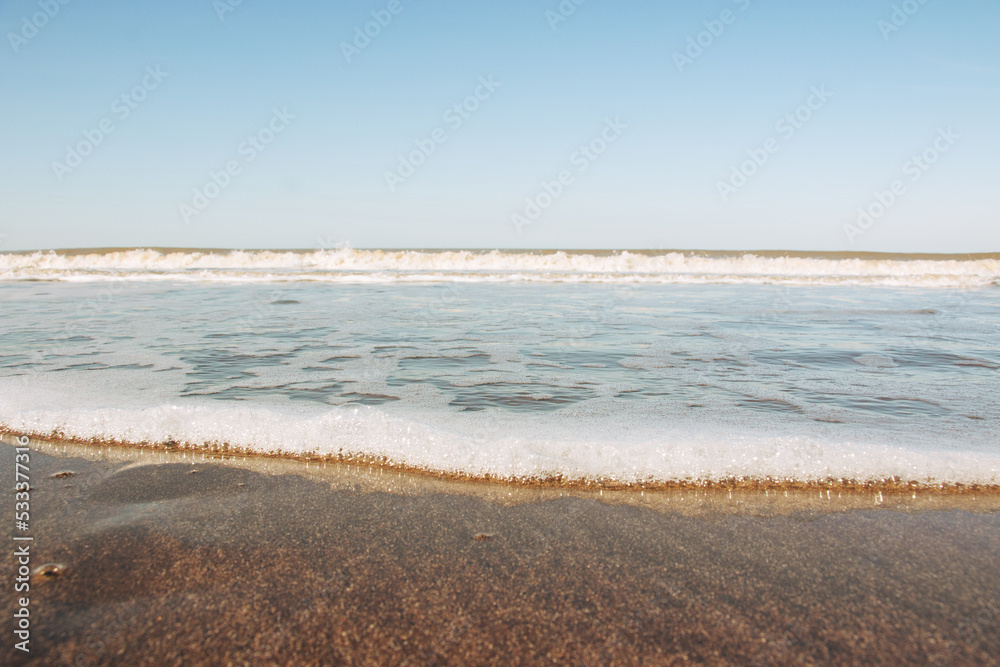 orilla, mar, olas,, Playa