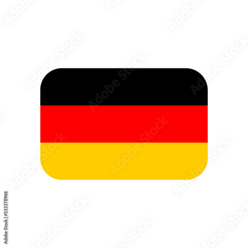 Germany flag icon set. National  german flag  circle  square logo in png flat style.