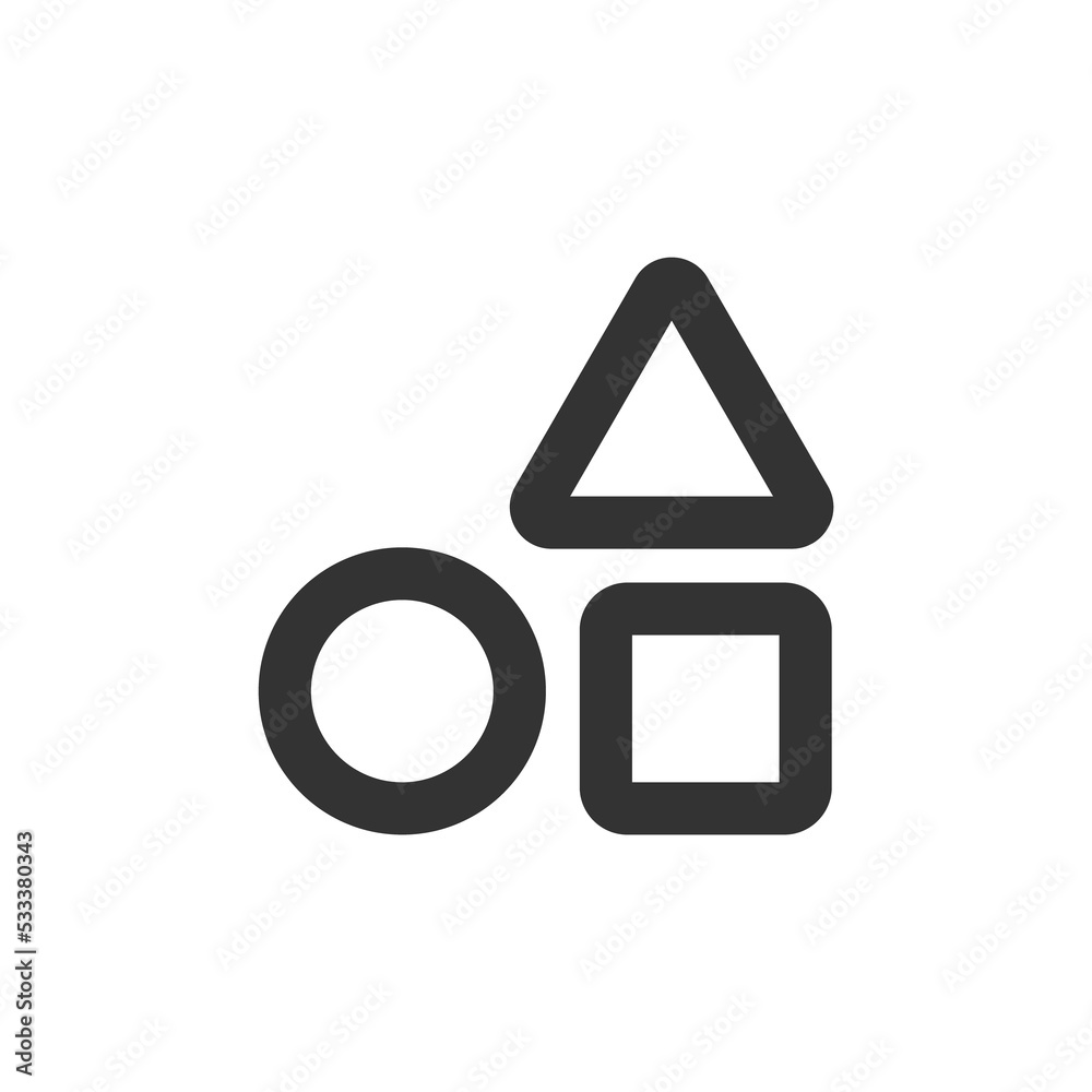 Basic shape icon. Simple geometric symbol. School match sign in png flat style. Basic shape icon. Simple geometric symbol. School match sign in png flat style.