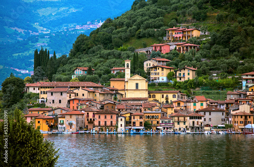 Peschiera Maraglio on Monte Isola in Lake Iseo, Italy photo