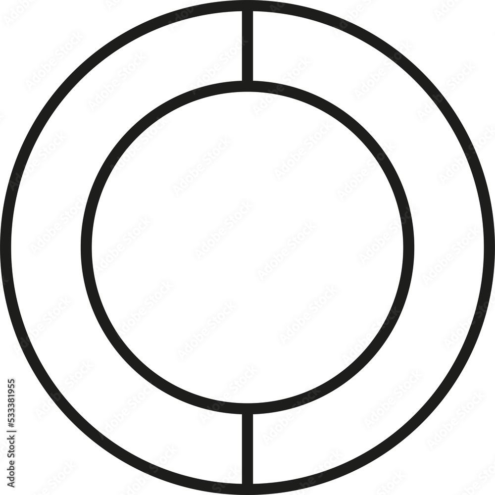 Pie Chart Diagram Black Outlined Circle Divided In Half In Two Parts pie-chart-diagram-black-outlined-circle-divided-in-half-in-two-parts