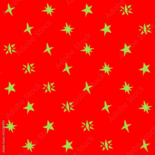 Hand Drawn Christmas Star Seamless Pattern	