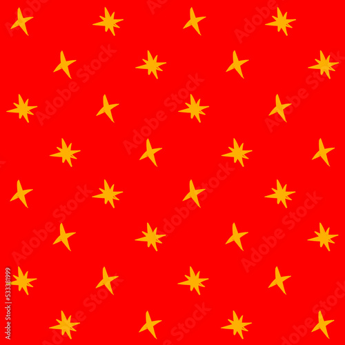 Hand Drawn Christmas Star Seamless Pattern