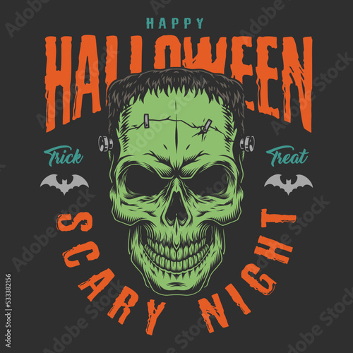 Halloween day colorful vintage logotype