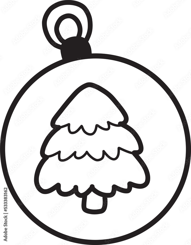 Hand Drawn Christmas crystal ball illustration