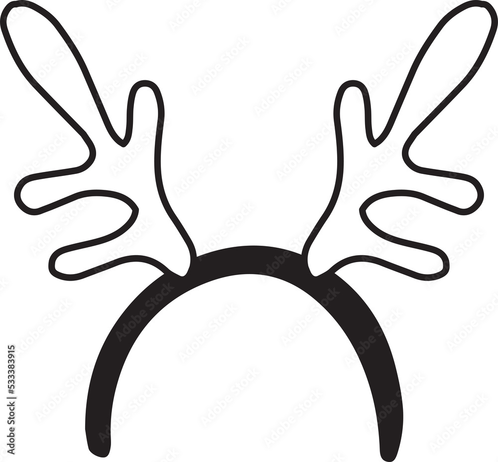Fototapeta premium Hand Drawn reindeer headband illustration