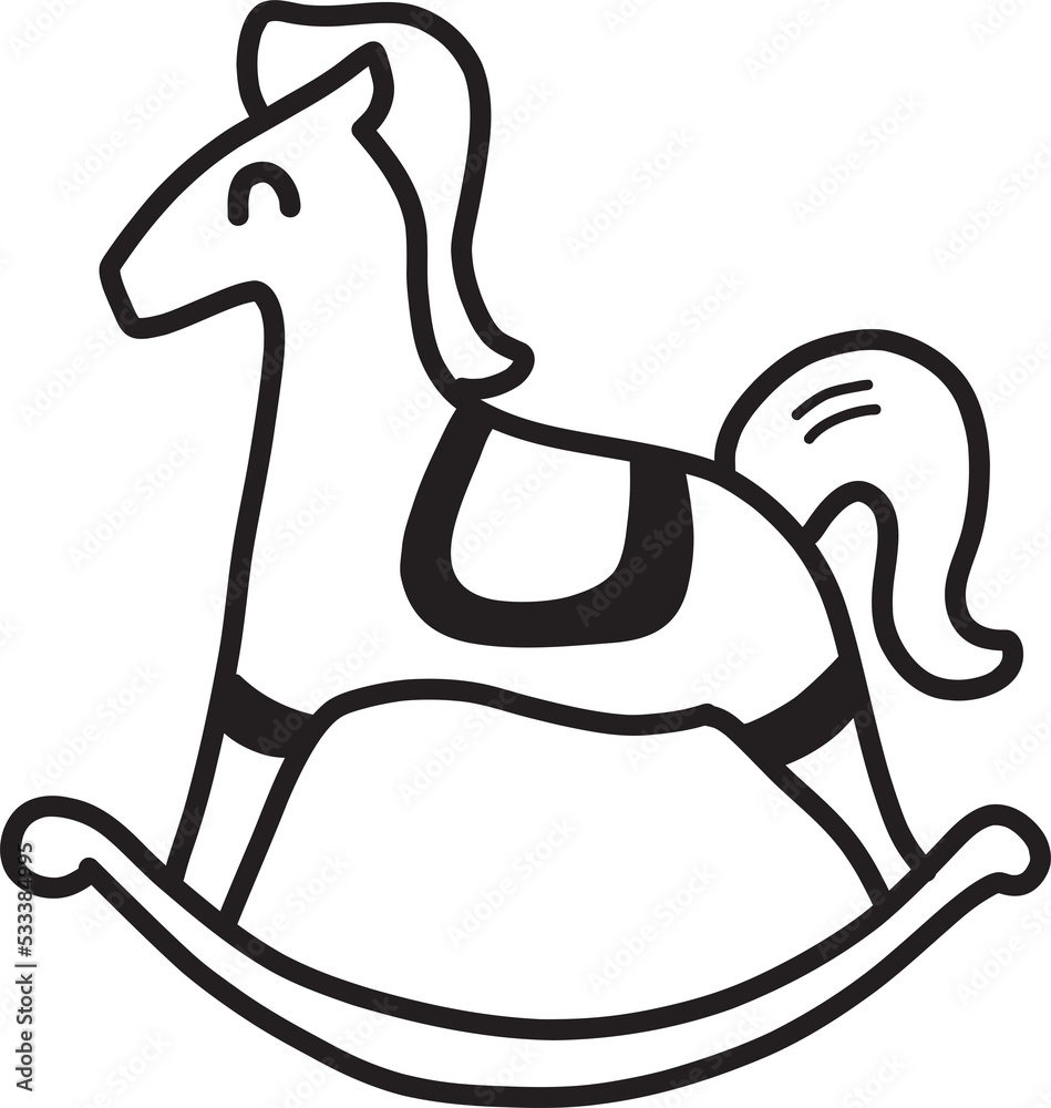 Hand Drawn toy rocking horse illustration Hand Drawn toy rocking horse illustration