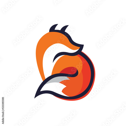 Creative Fox Head Vector Brand Logo Illustration Colorful Style. Clean Vector Style Design. Concept Art.