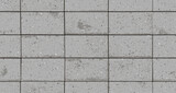 Pavement with textured bricks seamless pattern. Vector pathway texture top view. Outdoor concrete slab sidewalk. Cobblestone footpath or patio. Concrete block floor