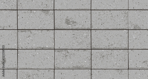 Pavement with textured bricks seamless pattern. Vector pathway texture top view. Outdoor concrete slab sidewalk. Cobblestone footpath or patio. Concrete block floor