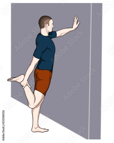 physiotheraphy knee joint exercise position illustration. Exercise 3