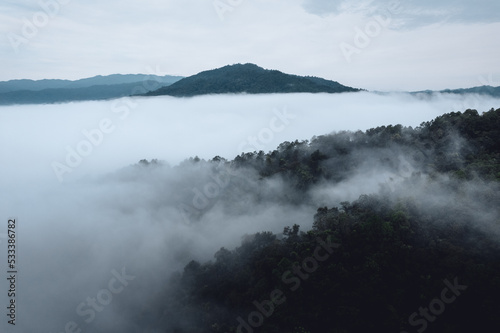 fog and mountains in the morning © artrachen