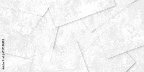 Abstract modern white and grey geometric overlapping square pattern design of technology background with shadow. You can use for add, poster, design artwork, template, banner, wallpaper.