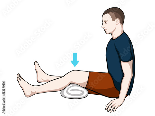 physiotheraphy knee joint exercise position illustration. Exercise 17