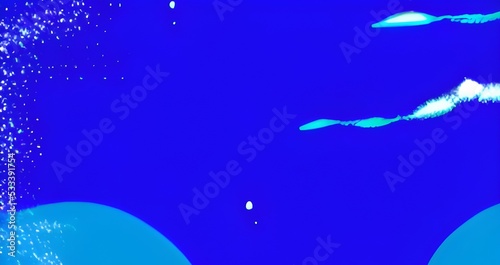 Fototapeta Naklejka Na Ścianę i Meble -  Abstract blue and purple liquid wavy shapes futuristic banner. Glowing retro waves background