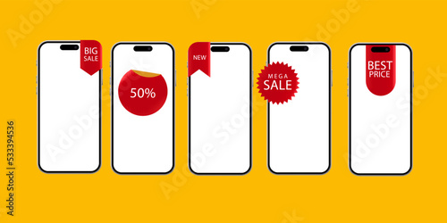 Discount label, Smartphone, phone, mobile phone , vector illustration, EPS 10