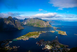 Breathtaking view on the islands and fjords from the Offersøykammen peak.   