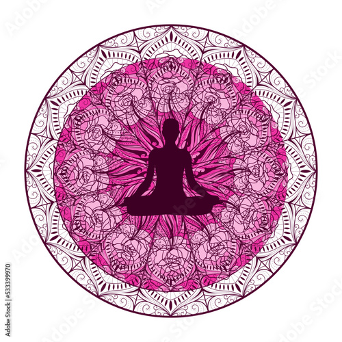 Mandala, spiritual symbol round ornament