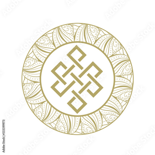 Mandala, spiritual symbol round ornament